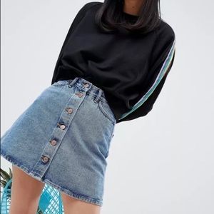 Monki denim mini skirt light blue
